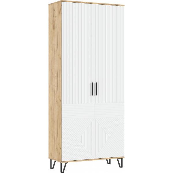 Шкаф распашной МИФ Мебель для прихожей, со штангой для вешалок (Браш Вайт,