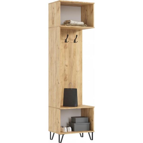 Шкаф распашной МИФ Мебель с вешалками для прихожей, современный, из МДФ, (Браш Графит, Дуб Крафт)