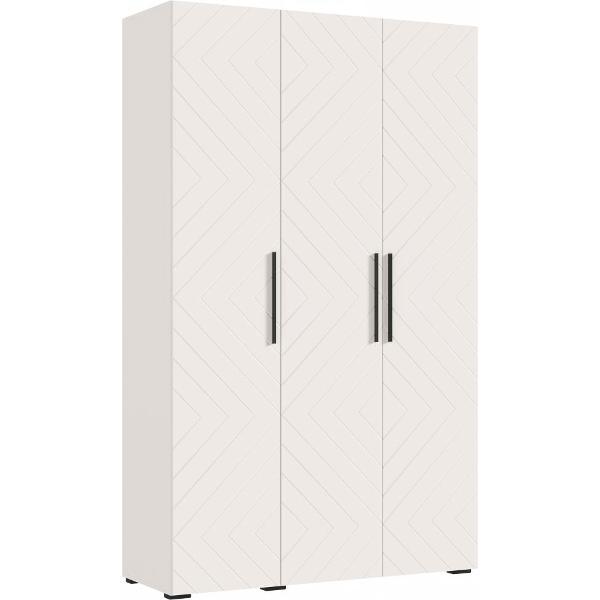 Шкаф распашной МИФ Мебель 3-х ств. 1350, с фрезеровкой, современный, кашемир (фасад МДФ)