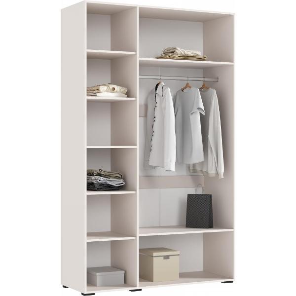 Шкаф распашной МИФ Мебель 3-х ств. 1350, с фрезеровкой, современный, кашемир (фасад МДФ)