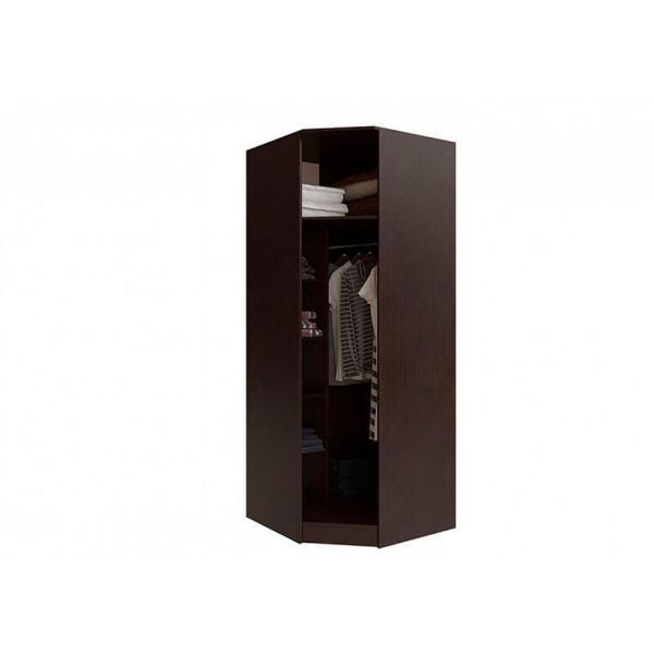 Шкаф распашной МИФ Мебель угловой для одежды однодверный, Венге