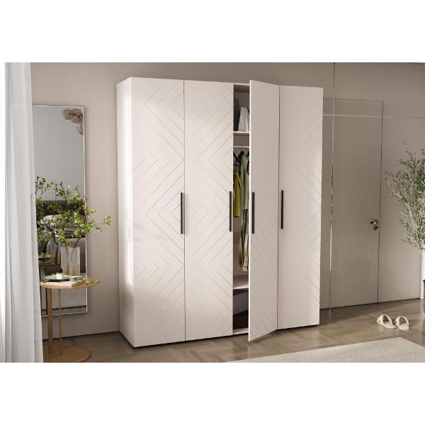 Шкаф распашной МИФ Мебель 4-х ств. 1800, с фрезеровкой, современный, кашемир (фасад МДФ)