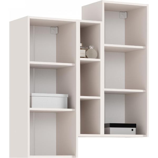 Шкаф распашной МИФ Мебель подвесной комбинированный, с фрезеровкой, (Кашемир, Кашемир)