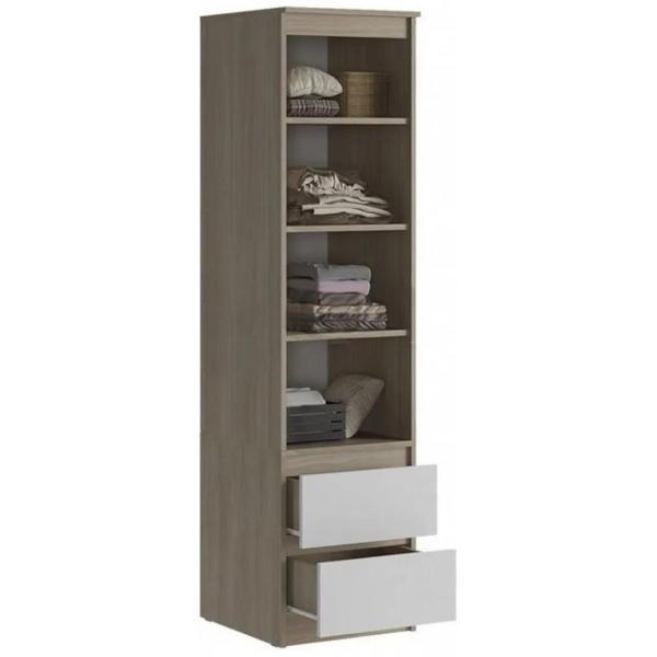 Шкаф распашной МИФ Мебель Пенал для гостиной с 2-мя ящиками, Графит