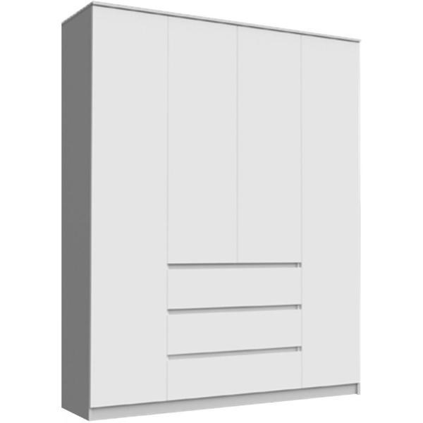 Шкаф распашной МИФ Мебель 1600, в современном стиле, Белый глянец, Белый (ЛДСП)
