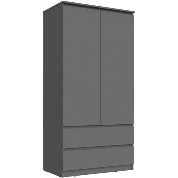 Шкаф распашной МИФ Мебель 2-х створчатый комбинированный, современный, Белый глянец, Белый