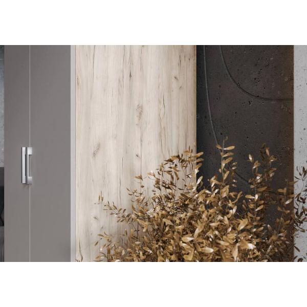 Шкаф распашной МИФ Мебель 2-х створчатый (штанга+полка), современный, Крафт серый/Кашемир