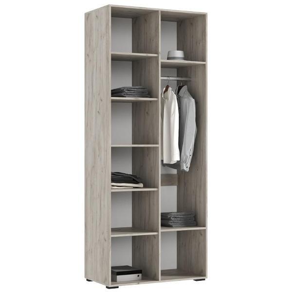 Шкаф распашной МИФ Мебель 2-х створчатый 900, фасад МДФ с фрезеровкой, Крафт серый/Кашемир