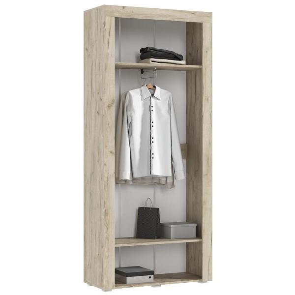 Шкаф распашной МИФ Мебель 2-х створчатый, современный дизайн, Крафт серый/Кашемир