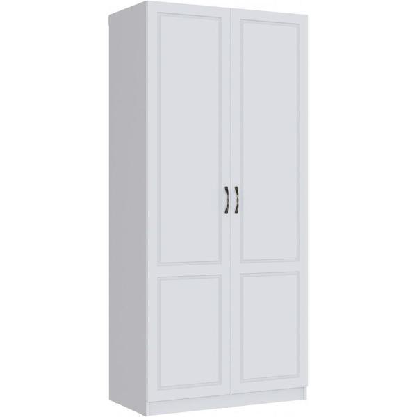 Шкаф распашной ТЭКС мебель 2-х створчатый в классическом стиле, Белый/Белый