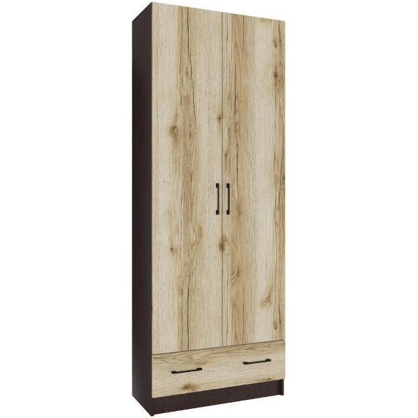Шкаф распашной ТЭКС мебель 2-х створчатый со штангой для вешалок и ящиком, Венге/Делано
