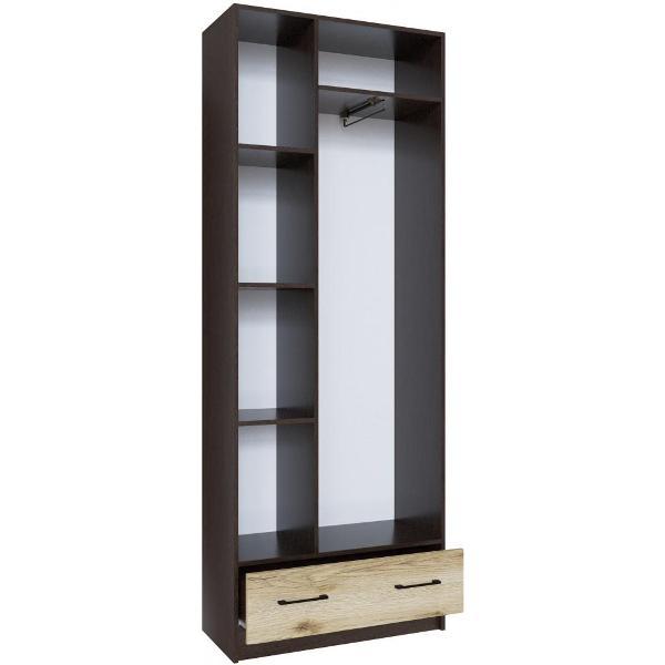 Шкаф распашной ТЭКС мебель 2-х створчатый со штангой для вешалок и ящиком, Венге/Делано