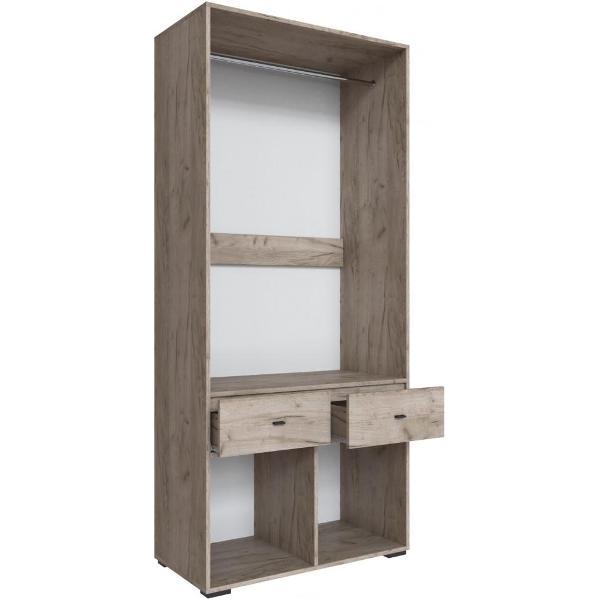 Шкаф распашной ТЭКС мебель 2-х створчатый, в современном стиле, Дуб крафт золотой/Цемент