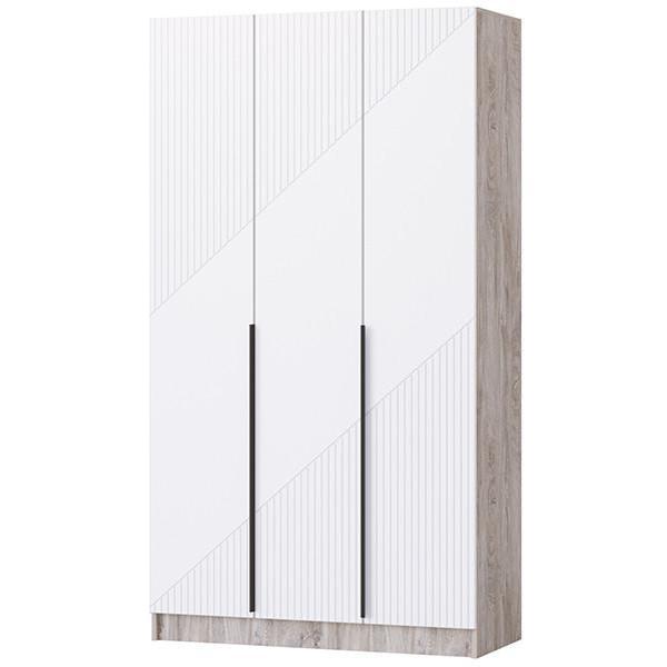 Шкаф распашной Регион 58 1.2 в современном стиле, с фасадами МДФ, Дуб эндгрейн/Белый