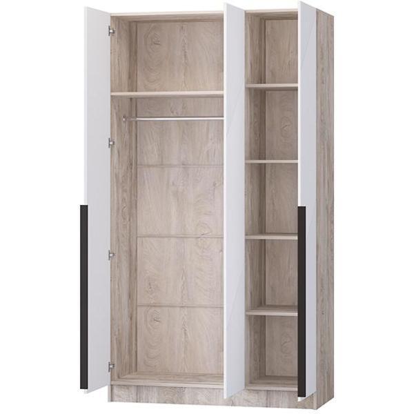 Шкаф распашной Регион 58 1.2 в современном стиле, с фасадами МДФ, Дуб эндгрейн/Белый