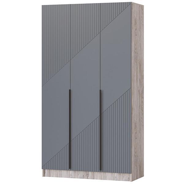 Шкаф распашной Регион 58 1.2 в современном стиле, с фасадами МДФ, Дуб эндгрейн/Графит