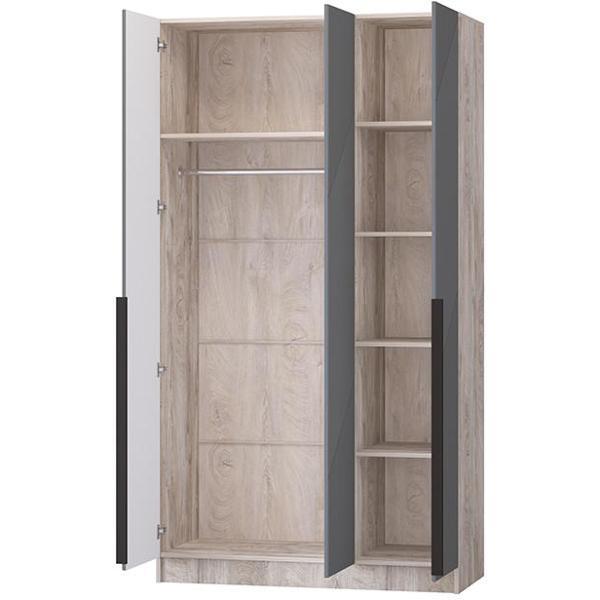 Шкаф распашной Регион 58 1.2 в современном стиле, с фасадами МДФ, Дуб эндгрейн/Графит