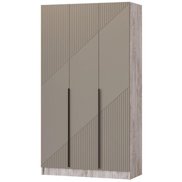 Шкаф распашной Регион 58 1.2 в современном стиле, с фасадами МДФ, Дуб эндгрейн/Крема