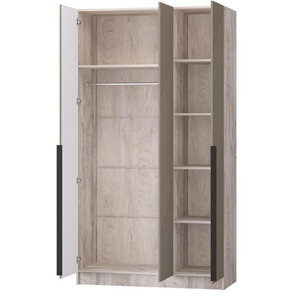 Шкаф распашной Регион 58 1.2 в современном стиле, с фасадами МДФ, Дуб эндгрейн/Крема