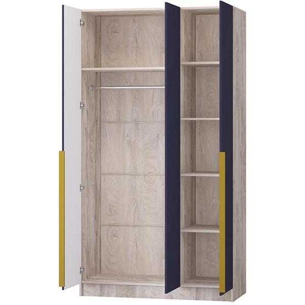 Шкаф распашной Регион 58 1.2 в современном стиле, с фасадами МДФ, Дуб эндгрейн/Сапфир