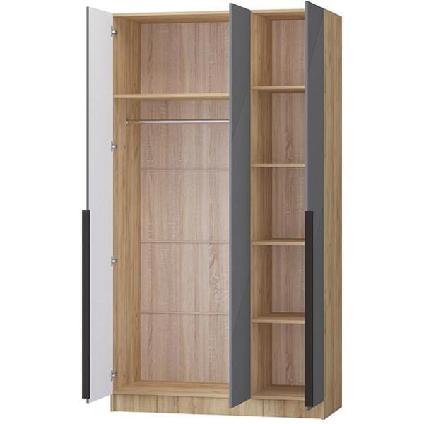 Шкаф распашной Регион 58 1.2 в современном стиле, с фасадами МДФ, Крафт золотой/Графит