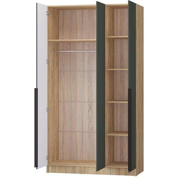 Шкаф распашной Регион 58 1.2 в современном стиле, с фасадами МДФ, Крафт золотой/Грин