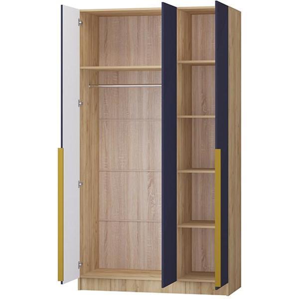 Шкаф распашной Регион 58 1.2 в современном стиле, с фасадами МДФ, Крафт золотой/Сапфир