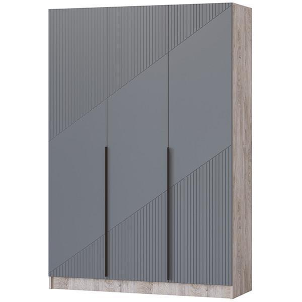 Шкаф распашной Регион 58 1.5 в современном стиле, с фасадами МДФ, Дуб эндгрейн/Графит