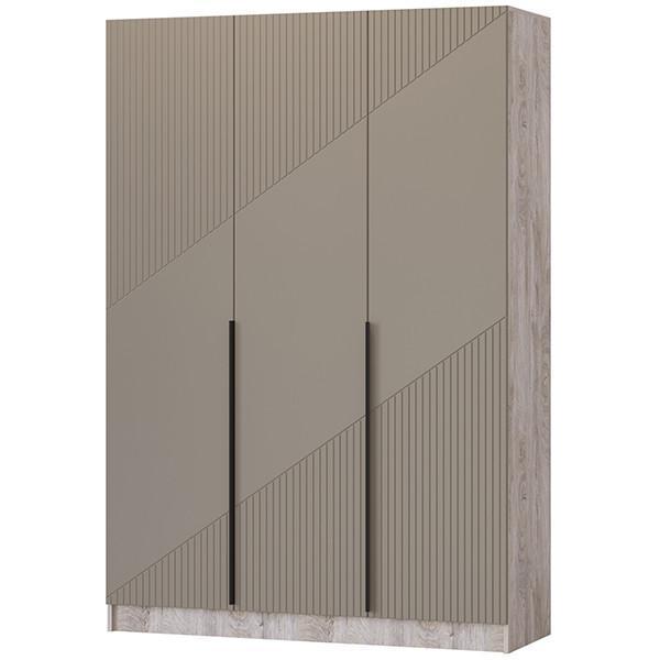 Шкаф распашной Регион 58 1.5 в современном стиле, с фасадами МДФ, Дуб эндгрейн/Крема