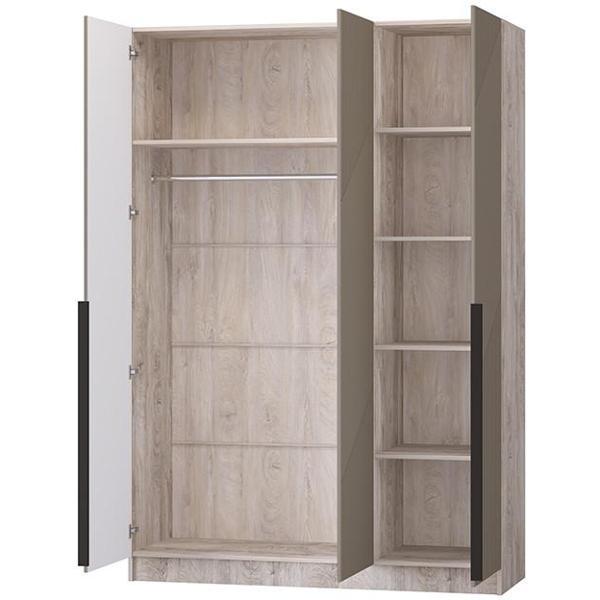 Шкаф распашной Регион 58 1.5 в современном стиле, с фасадами МДФ, Дуб эндгрейн/Крема