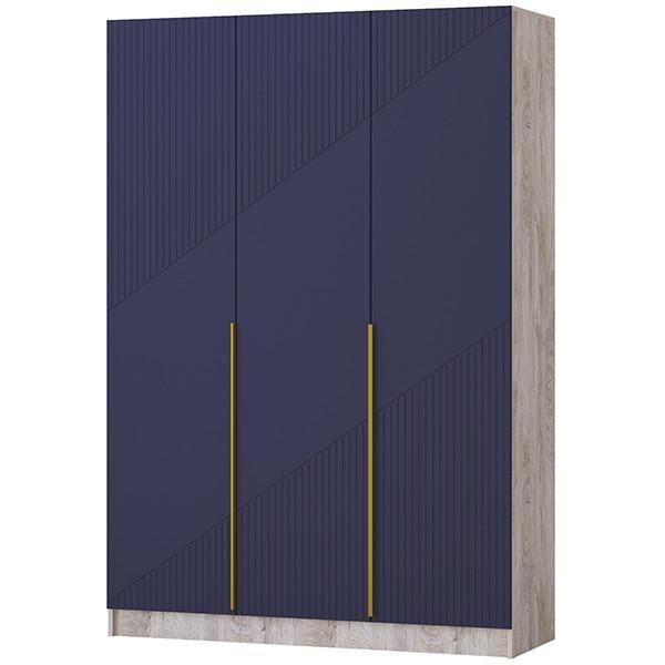 Шкаф распашной Регион 58 1.5 в современном стиле, с фасадами МДФ, Дуб эндгрейн/Сапфир