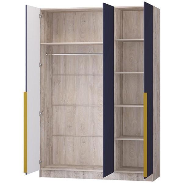 Шкаф распашной Регион 58 1.5 в современном стиле, с фасадами МДФ, Дуб эндгрейн/Сапфир