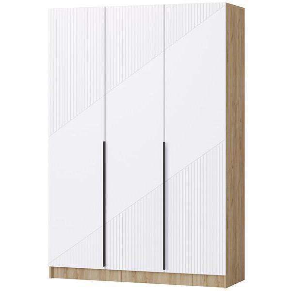 Шкаф распашной Регион 58 1.5 в современном стиле, с фасадами МДФ, Крафт золотой/Белый