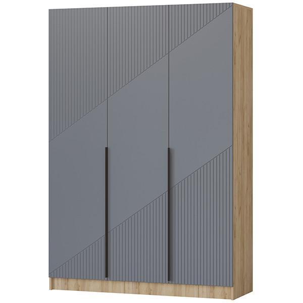 Шкаф распашной Регион 58 1.5 в современном стиле, с фасадами МДФ, Крафт золотой/Графит