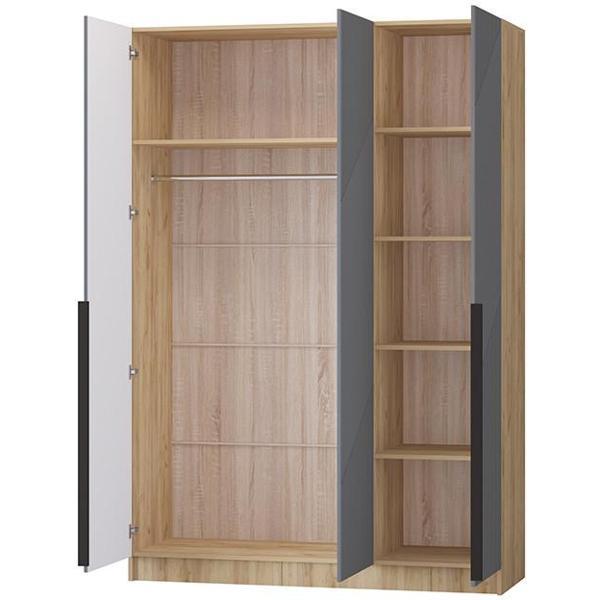 Шкаф распашной Регион 58 1.5 в современном стиле, с фасадами МДФ, Крафт золотой/Графит