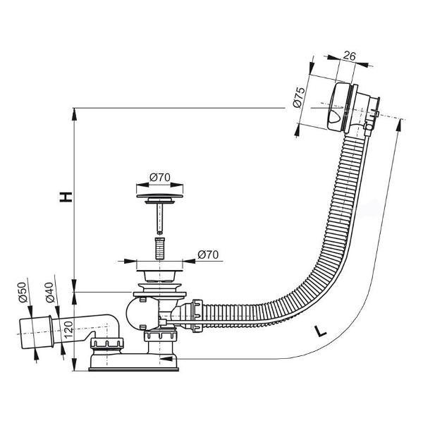 Сифон, отвод, гофра Alcadrain A51BM-80