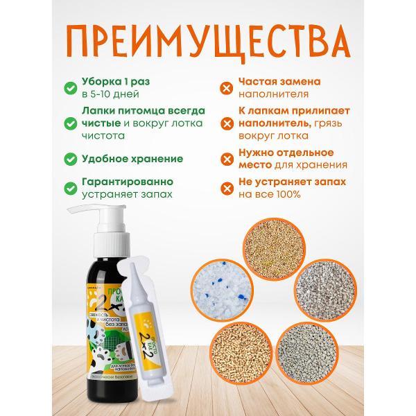 Средство для уборки за животными Просто как 2х2 Жидкий наполнитель для кошачьего туалета