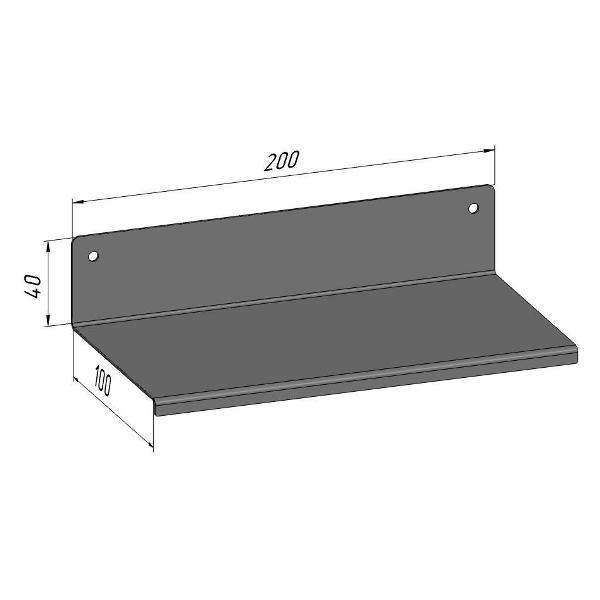 Полка книжная Parallax 520BX100040200-SPL