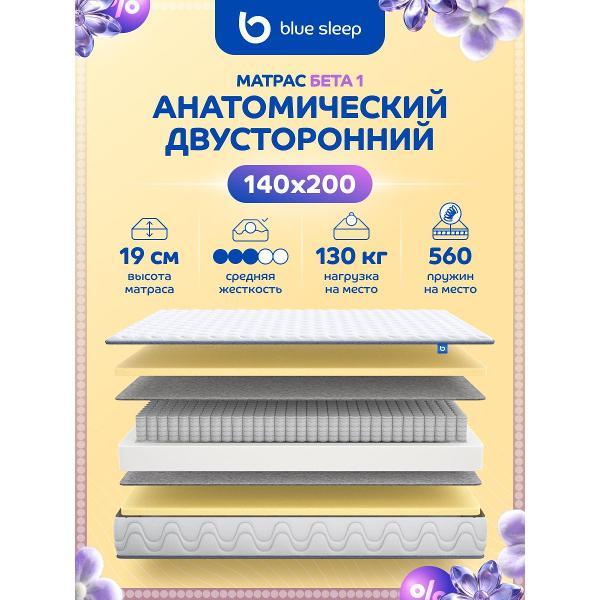 Матрас Blue Sleep пружинный Бета 140x200, 19 см