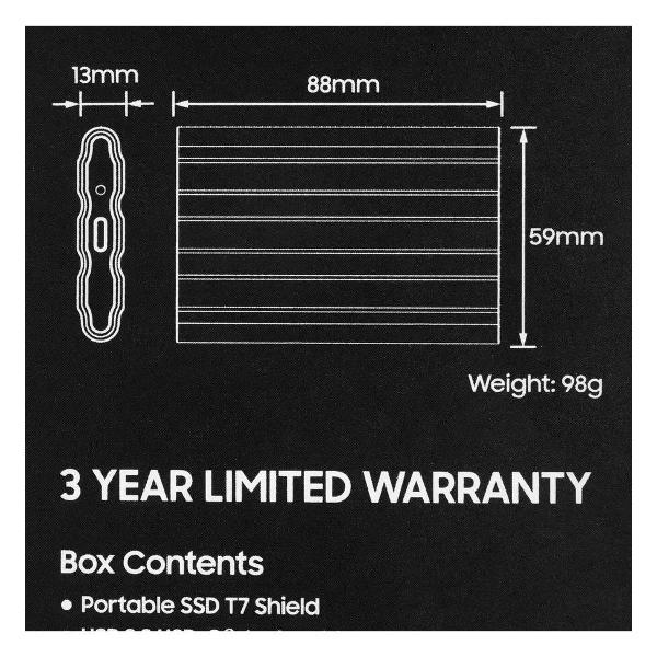 Внешний диск SSD SAMSUNG 1TB T7 Shield MU-PE1T0S/WW, V-NAND