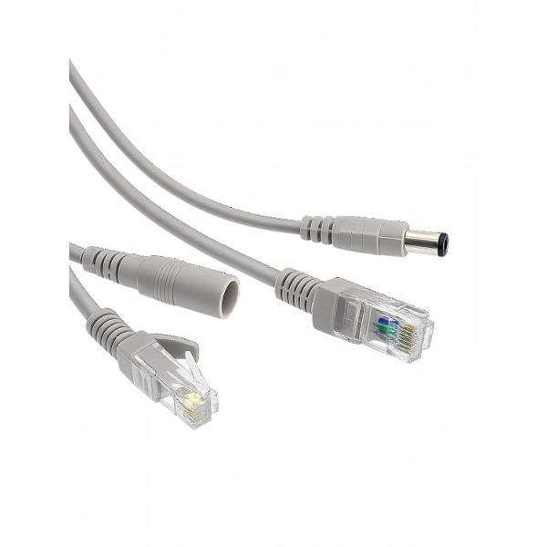 Удлинитель питания камеры видеонаблюдения AMPERATOR Ethernet, штекер RJ-45 4 жилы, штекер гнездо DC 5.5*2.5 10 метров