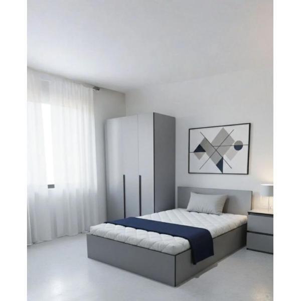 Кровать СМ КР 1400х200 серый/графит