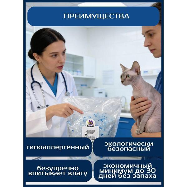 Наполнитель для лотков и клеток ЗООГЕНИЙ Арктическая чистота, 6 л