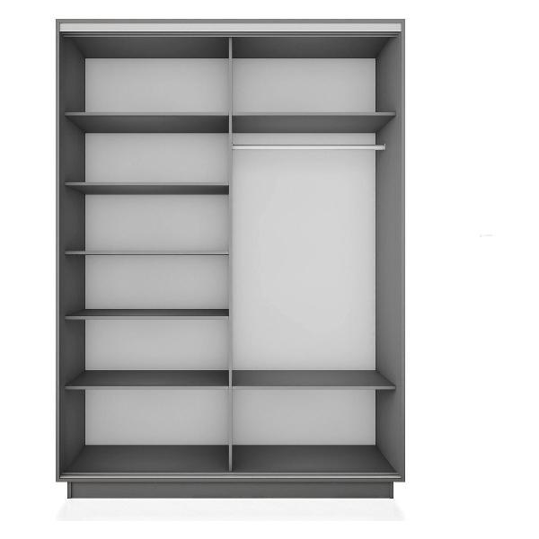 Шкаф-купе Е1 1,6 Экспресс 2-х дверный 160х240х60 ЛДСП/Зеркало серый Диамант