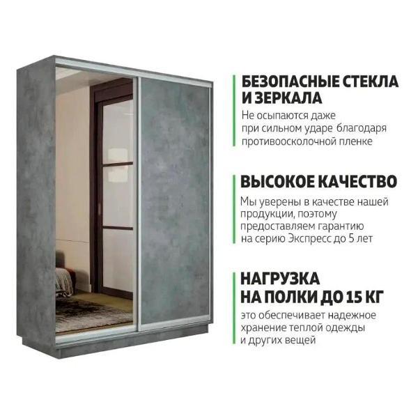 Шкаф-купе Е1 1,2 Экспресс 2-х дверный 120х240х60 ЛДСП/Зеркало