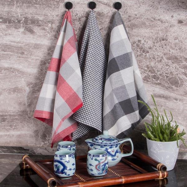 Полотенце кухонное BORGHOUSE Red and Grey cells
