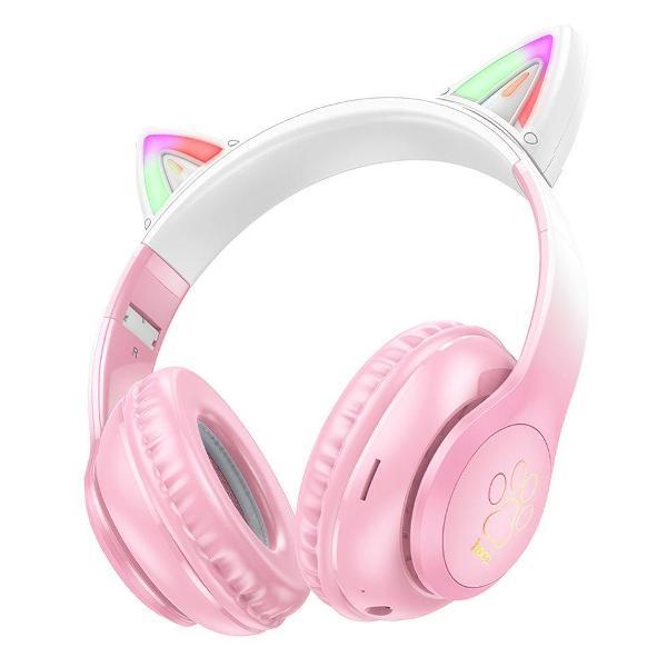 Bluetooth гарнитура Hoco W42 Cat Ears розовые