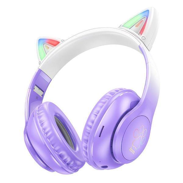 Bluetooth гарнитура Hoco W42 Cat Ears сиреневые