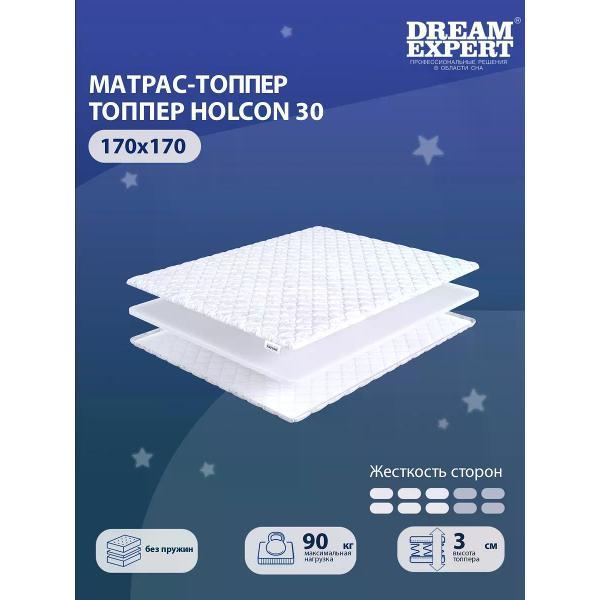 Матрас-топпер DreamExpert 170х170 см Holcon 30 (высота 3 см, холлофайбер, средней жесткости)