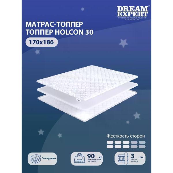 Матрас-топпер DreamExpert 170х186 см Holcon 30 (высота 3 см, холлофайбер, средней жесткости)
